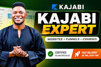design your kajabi website, sales funnel, and online course