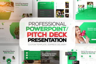 design power point presentation, business pitch deck, flyer
