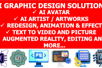 provide ai graphic design solutions, images, avatar, videos