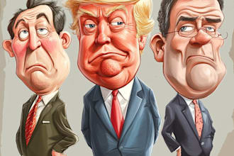 draw political caricature and cartoon