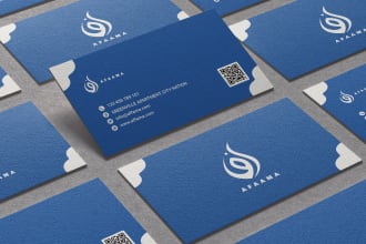 design a professional physical and digital business card design with qr code