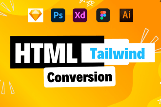 convert figma to html, psd to html, xd to html tailwindcss