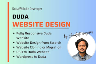 create you duda website design using duda website builder, redesign