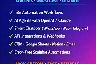 build n8n ai agents ai automation workflows  chatbots as an n8n expert