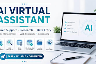 be your ai virtual assistant for admin, research, data entry and support