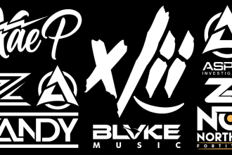 design musician, dj, edm, band logo, monogram initial text