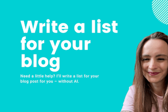 write a list for your website or blog