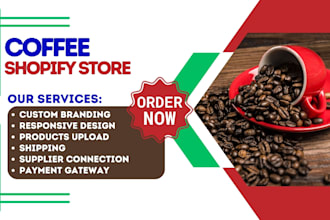 design private label coffee green tea beverage dropshipping shopify store