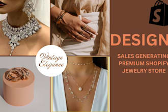 design jewelry shopify store, necklace earrings dropshipping store website