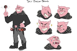 design your characters with expressions and extra poses
