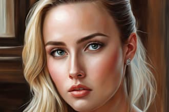 draw realistic digital oil painting from your photo