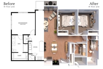 convert cad 2d floor plan to virtual 3d floor plan design, rendering by sketchup