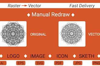 manually redraw, vectorize your image or logo into a high resolution format