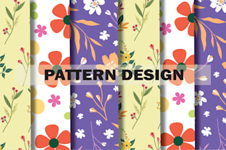 create geometric, floral, vector, seamless pattern design