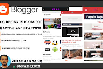 create a free hosting blog with unique website design,