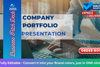make startup company business portfolio canva PDF real estate presentation deck