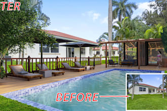 do realistic virtual staging for your listing, interior and exterior