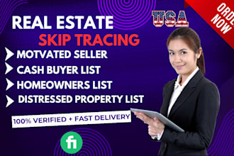 do motivated sellers homeowners cash buyer list with skip tracing