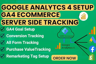 do google analytics 4 setup,ga4 ecommerce server side tracking via GTM