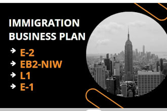 write USA immigration business plan for eb2 niw, e2, l1 visa