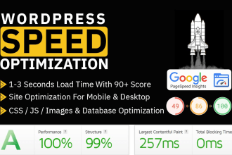 increase wordpress speed for google pagespeed insights, gtmetrics
