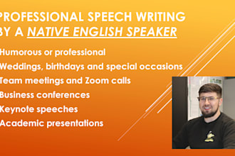 compose an engaging, powerful, funny and or eloquent speech