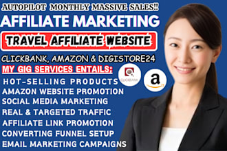 setup sales funnel travel affiliate website clickbank amazon affiliate marketing