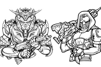 draw mecha, robot, sci fi concept art