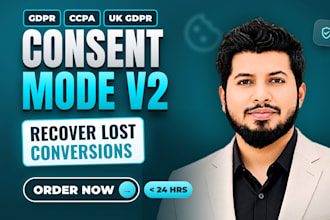 set up google consent mode v2, cookie consent banner v2 for shopify, wp, by GTM
