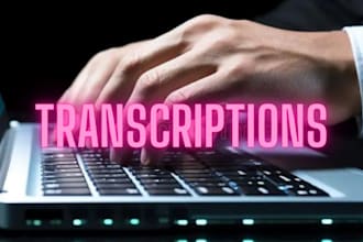 do english transcriptions for audio or video