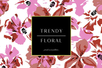 create floral pattern design for textile or other surface