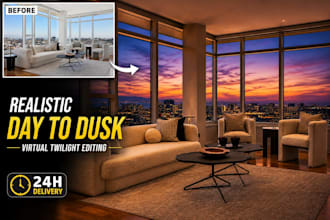 convert real estate photos to realistic day to dusk twilight