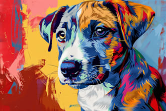 make character logo pet portrait caricature and friendship portrait