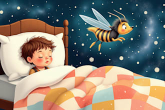 illustrate children picture book, story book, formatting and cover design