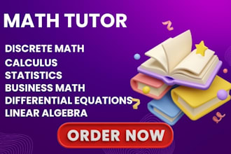 tutor discrete math calculus statistics business math differential equations