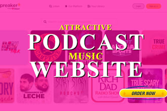 design a music website for artists, podcast bands, djs, and studios