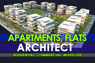 do 2d and 3d of apartments, flats, mixed use buildings