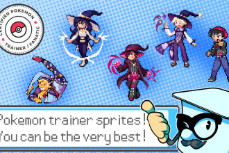 make pixel art pokemon trainer sprites