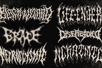 create death metal, black metal, metalcore band logo