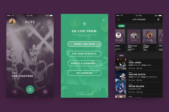 develop music streaming app, live streaming app, music app