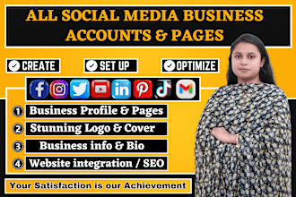 create and setup social media business accounts and pages