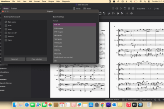 transcribe sheet music or audio into an mxl, PDF, mp3, etc