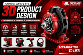 do 3d modeling, 2d technical drawings in solidworks, catia, fusion360, inventor