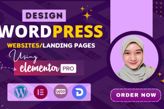 design wordpress website or landing pages using elementor pro