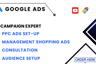 setup and manage your google ads adwords ppc search, display campaigns