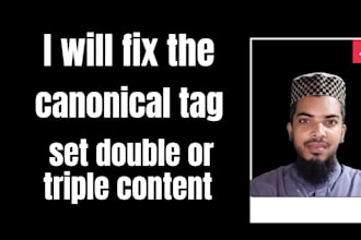 fix the canonical tag and set double or triple content on your wp website
