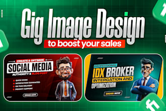 design gig thumbnails, gig image, cover to boost your sells
