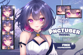 draw pngtuber model for your anime character avatar vtuber live2d stream