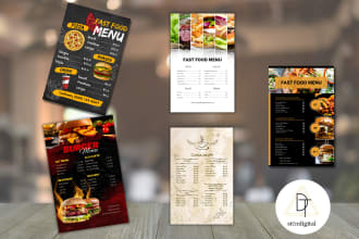 create custom food menus for restaurants, bars, and cafes