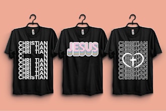 do christian minimalist typography t shirt design with custom design